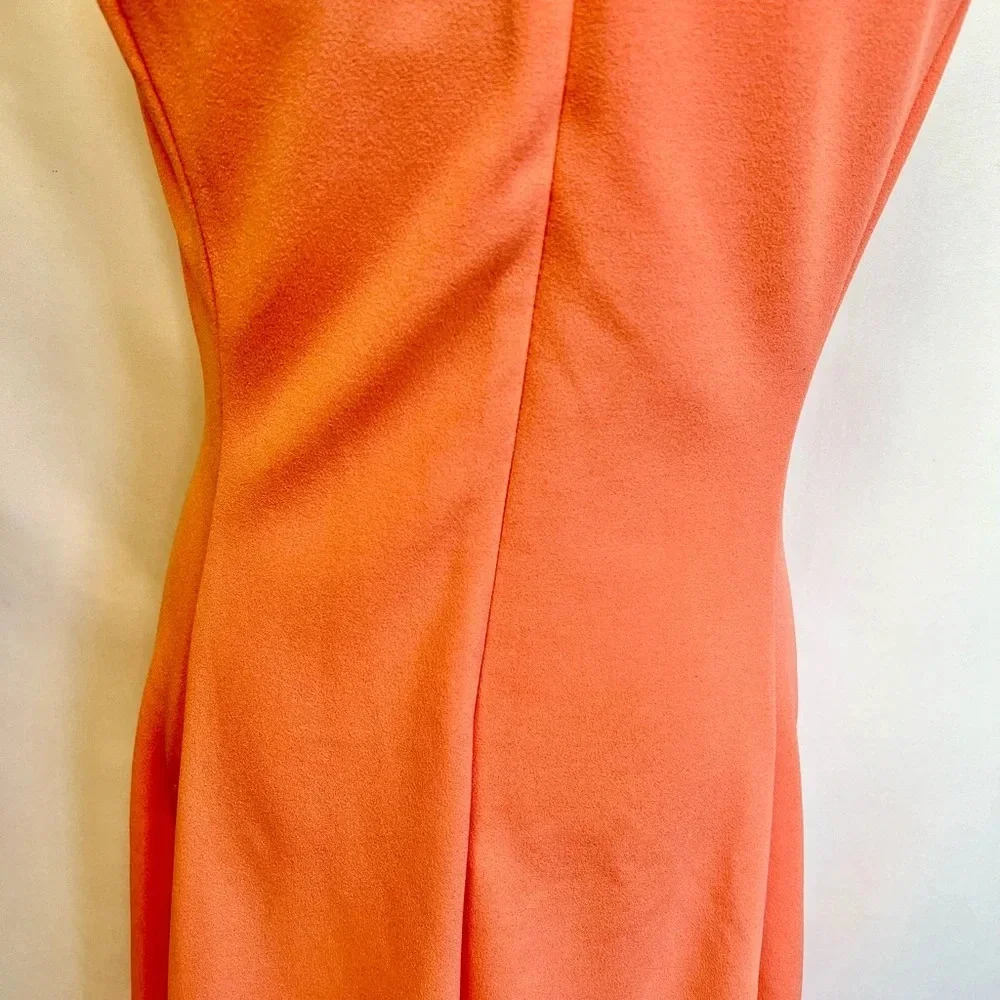 NWT DKNY Fit And Flare Peach Midi Sleeveless Dress Pockets Formal Casual Size 4 - Picture 11 of 15